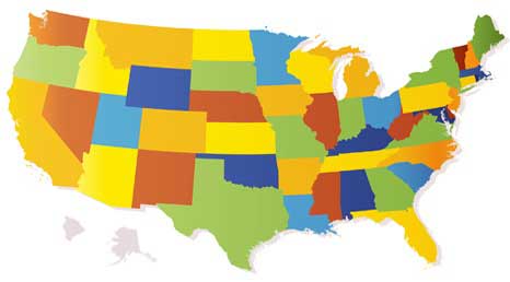 colorful USA map