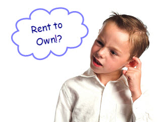 kid scratching head thought cloud read rent to own